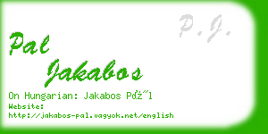 pal jakabos business card